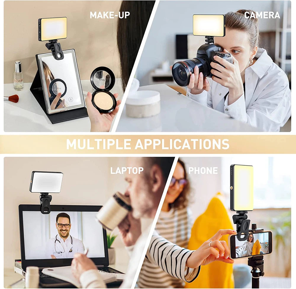 120 LED Rechargeable Selfie & Video Light – Portable Fill Light for Tiktok, Vlogs, and Video Calls