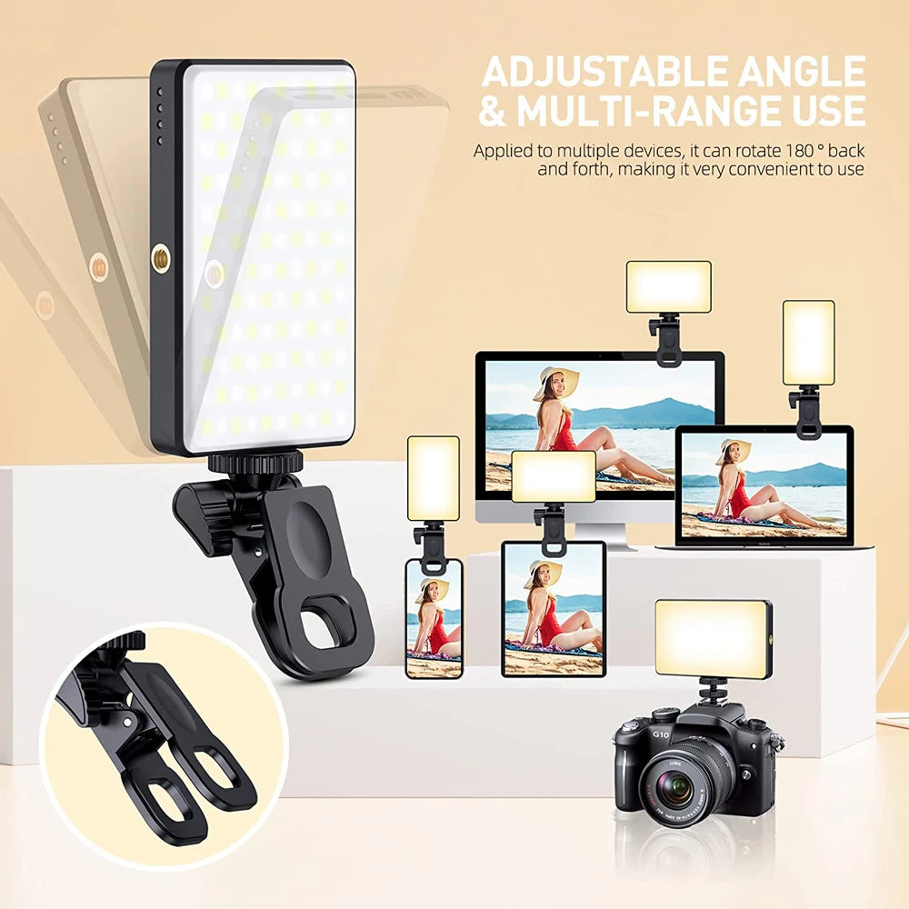 120 LED Rechargeable Selfie & Video Light – Portable Fill Light for Tiktok, Vlogs, and Video Calls