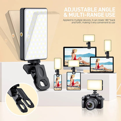 120 LED Rechargeable Selfie & Video Light – Portable Fill Light for Tiktok, Vlogs, and Video Calls