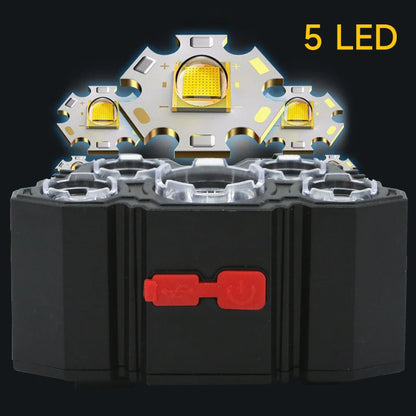 5 LED Rechargeable Flashlight – Ultra-Bright, Waterproof, and Durable