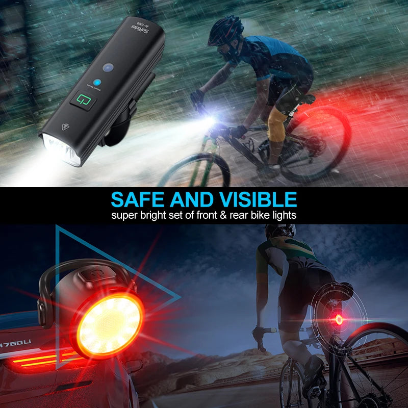 TOPRIDER 1200LM T6 LED Rechargeable Bicycle Light