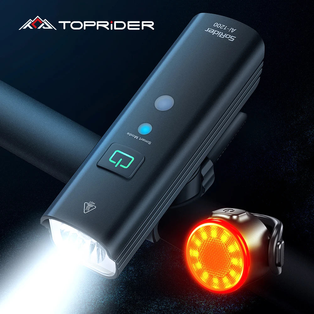 TOPRIDER 1200LM T6 LED Rechargeable Bicycle Light