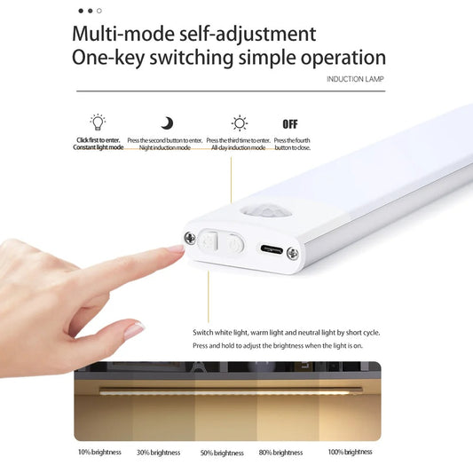 Smart Motion LED Night Light: Wireless, USB Rechargeable, and Motion-Activated for Instant Illumination Anywhere